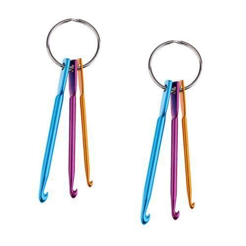 2 Set Mini Aluminum Crochet Hook Knitting Knit  Weave Yarn Home