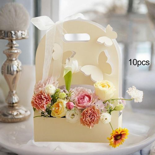 10Pcs 3D Butterfly Flower Box For Valentine's Creamy