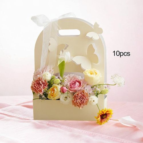 10Pcs 3D Butterfly Flower Box For Valentine's Creamy