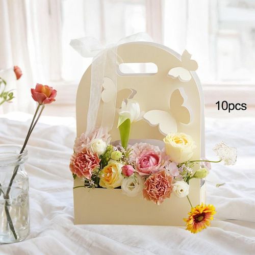 10Pcs 3D Butterfly Flower Box For Valentine's Creamy