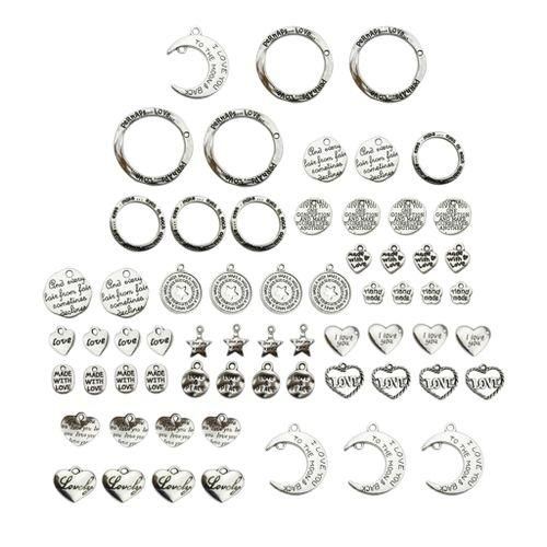 64PC Mixed Shape Pendant Charms Letter Charms Pendants Charms DIY