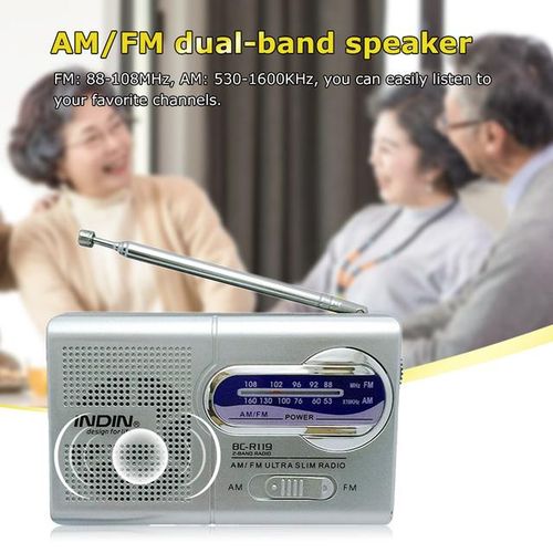 Indin Bc-R119 Portable Mini Am Fm Radio Stereo Speakers