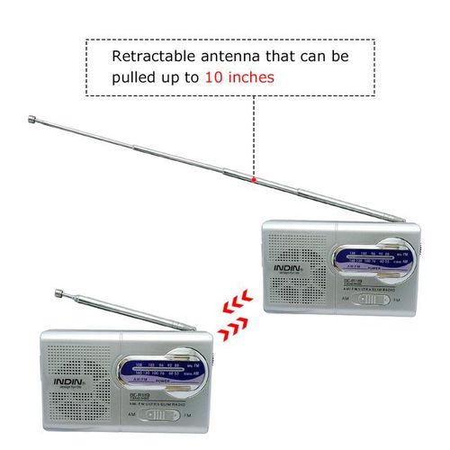 Indin Bc-R119 Portable Mini Am Fm Radio Stereo Speakers