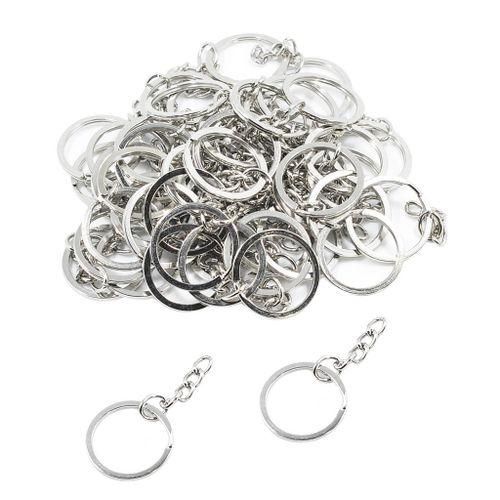 Bestsell 50Pc Split Key Rings With Chain Bulk For DIY Accessories Arts Crafts