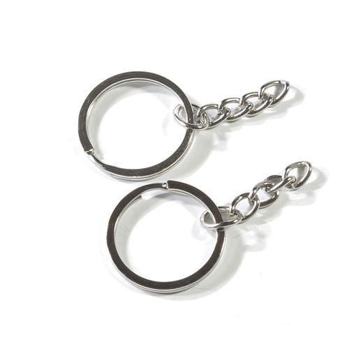 Bestsell 50Pc Split Key Rings With Chain Bulk For DIY Accessories Arts Crafts
