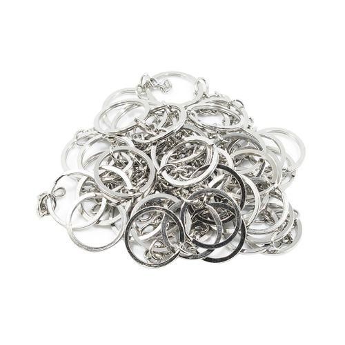 Bestsell 50Pc Split Key Rings With Chain Bulk For DIY Accessories Arts Crafts