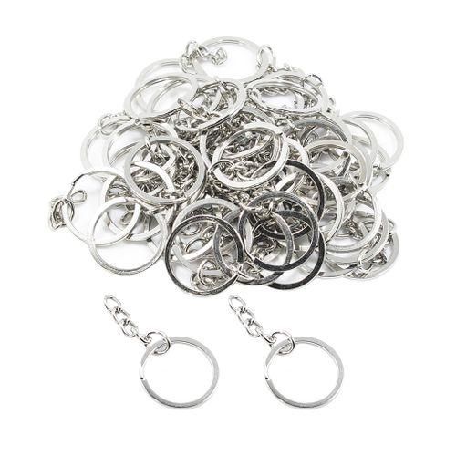 Bestsell 50Pc Split Key Rings With Chain Bulk For DIY Accessories Arts Crafts