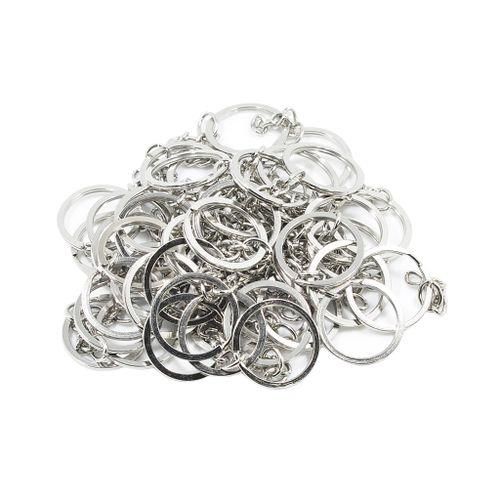 Bestsell 50Pc Split Key Rings With Chain Bulk For DIY Accessories Arts Crafts
