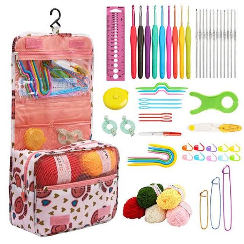 Crochet Hook Set Soft Grip Handles Crochet Needle Accessories Crochet Kit Case Ergonomic Beginners Crochet Lover