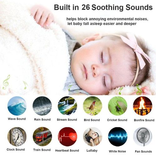 Portable Baby Sleep Machine White Noise Sound Machine for Baby Sleeping 26 Soothing Sounds 15/30/60/90min Timer Night