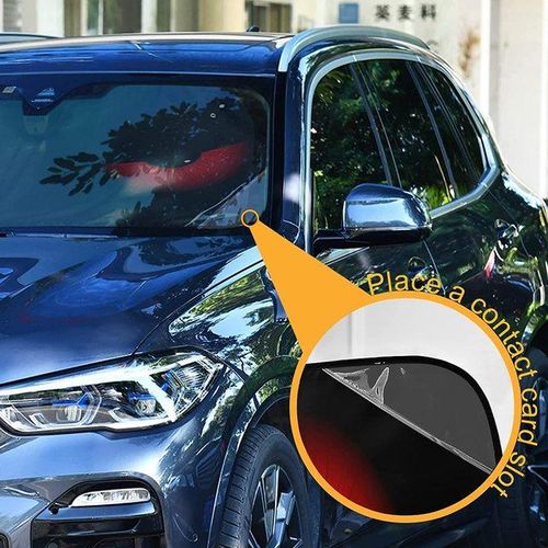 Dussdil Evil Eyes Car Sun Shade Windshield Red Eyes Sunshade Reflective Rays Protector Keep Cool Visor Cover Foldable Retract-06_Brown