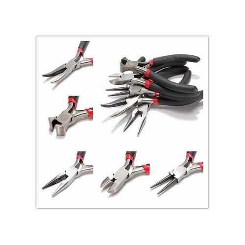 5PCS Jewelers Jewel Pliers Set Tools Beading Making Side Cutters Long Bent Nose