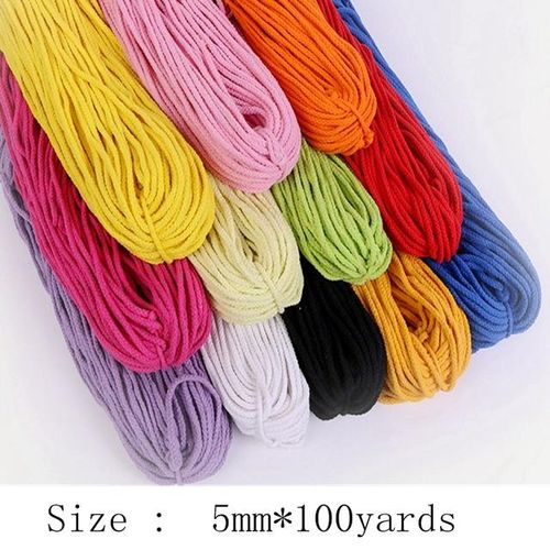 5mm Twisted Rope 100% Cotton Cord Woven Thread For Diy Handmsde Bag Shoes Accessories Craft Textile Craft Home Decoration