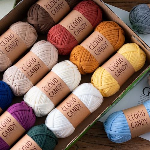 100g Super Soft Thick Chunky T Shirt Cotton Yarn For Knitting Blanket Carpet Handbag Crochet Cloth Cords Rope Freeshipping