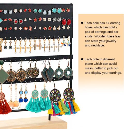 Aoresac Earring Organizer/6 Layer Earring Holder Organizer/Jewelry Organizer Stand Display for Earrings/Eardrops/144 Earring Holes NO5115