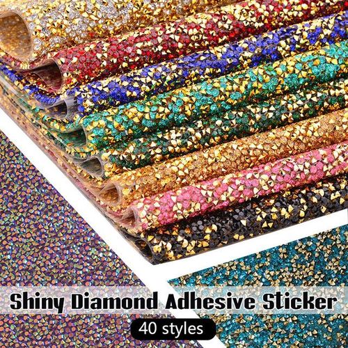 24*40cm Resin Rhinestone Sticker Sheet Trim Self Adhesive Bling Dazzling Crystal Applique Diy Car Phone Garment Decor