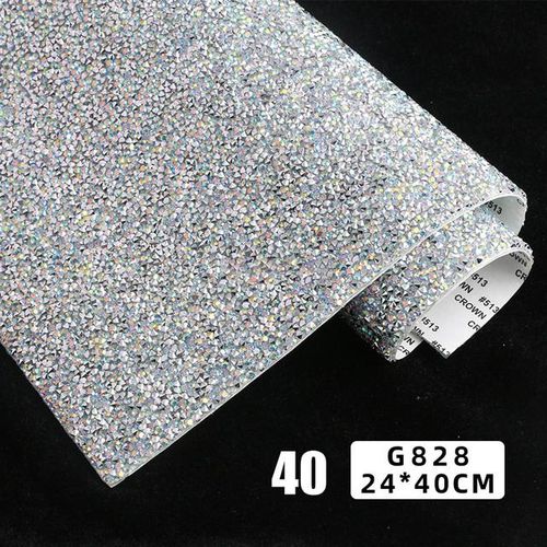 24*40cm Resin Rhinestone Sticker Sheet Trim Self Adhesive Bling Dazzling Crystal Applique Diy Car Phone Garment Decor