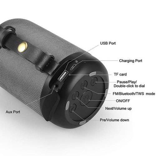 Latest 5.0 Bluetooth Speaker Wireless  Sound With Bass  Ipx56 Waterproof  Built-in Microphone  Aux/usb/sd Port