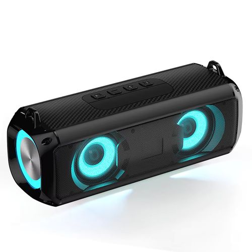 Rockmia RGB Fashion Trend Wireless Bluetooth Speaker Portable Outdoor Music Player With RGB Lighting Effect - Black