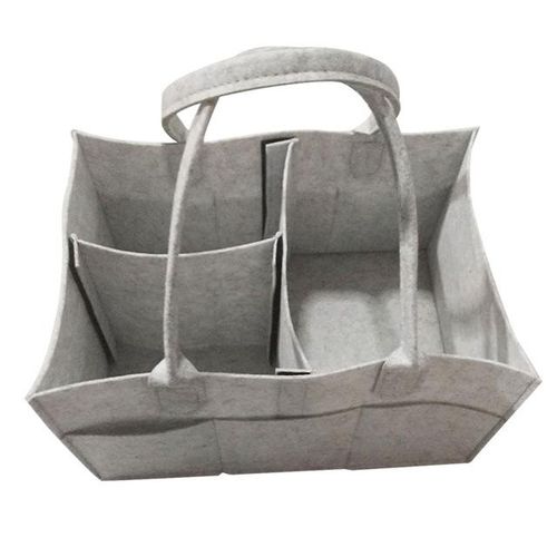 Multi-Function Baby Felt Storage Bag Infant Diaper Bag Portable Holder Bag Changing Nappy Caddy Kid Storage Carrier Large
