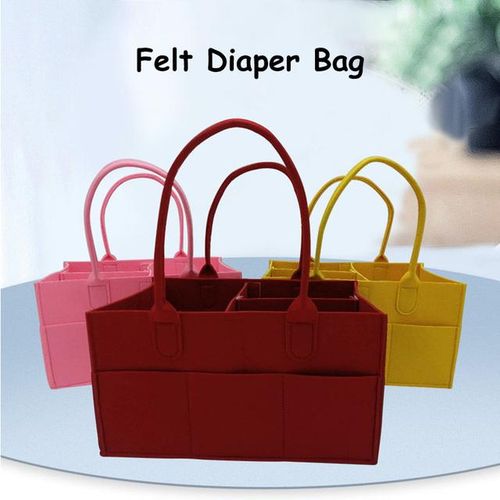 Multi-Function Baby Felt Storage Bag Infant Diaper Bag Portable Holder Bag Changing Nappy Caddy Kid Storage Carrier Large