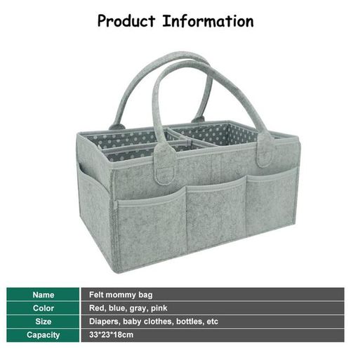 Multi-Function Baby Felt Storage Bag Infant Diaper Bag Portable Holder Bag Changing Nappy Caddy Kid Storage Carrier Large