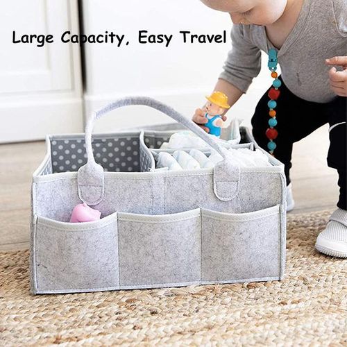 Multi-Function Baby Felt Storage Bag Infant Diaper Bag Portable Holder Bag Changing Nappy Caddy Kid Storage Carrier Large