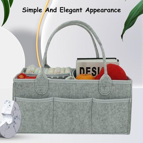 Multi-Function Baby Felt Storage Bag Infant Diaper Bag Portable Holder Bag Changing Nappy Caddy Kid Storage Carrier Large