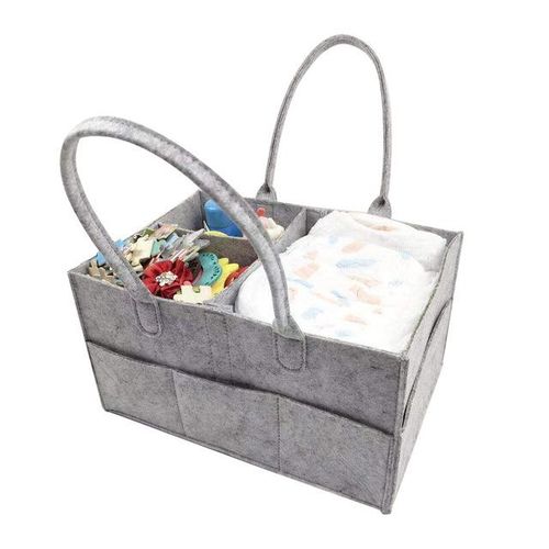 Multi-Function Baby Felt Storage Bag Infant Diaper Bag Portable Holder Bag Changing Nappy Caddy Kid Storage Carrier Large