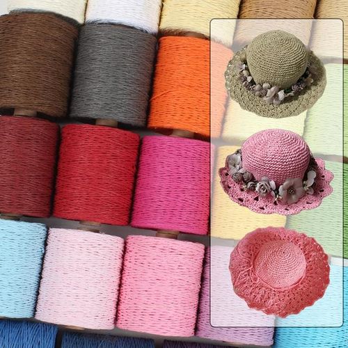 280 Meter Threads Natural Raffia Straw Yarn For Summer Hand Knit Crochet Hat Handbag Cushion Baskets Knitting Material