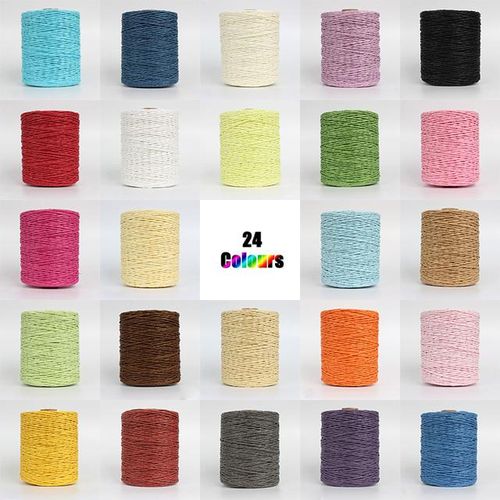 280 Meter Threads Natural Raffia Straw Yarn For Summer Hand Knit Crochet Hat Handbag Cushion Baskets Knitting Material