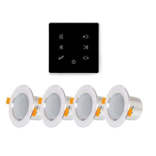 M86H Bluetooth Home Mini Amplifier Inwall  USBSD Card Panel Background Music System Ceiling Speaker Kit DIY  Stereo Amplifier1amp And 4spk