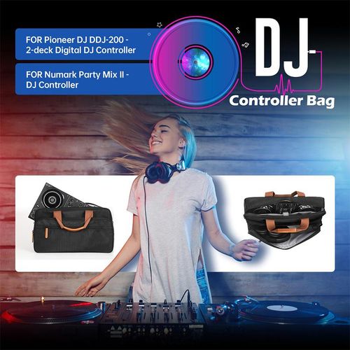 EVA DJ Disc Player Carrying Case Large Carrying Storage Bags with PU Handle for Numark Party Mix II/Pioneer DJ DDJ-200