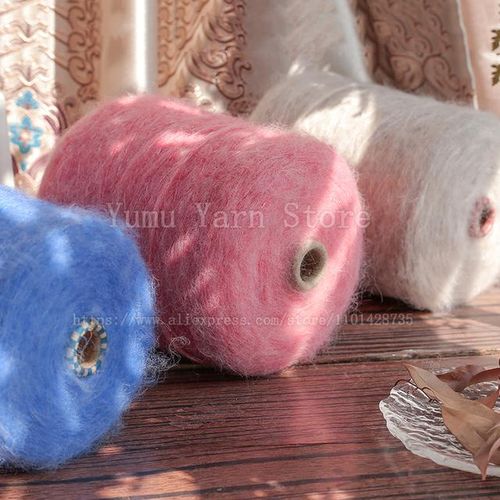 500g/pcs Soft Warm Hand Kning Wool Mohair Yarn Crochet Long Plush For Sweater Scarf Weaving Thread Autumn Winter