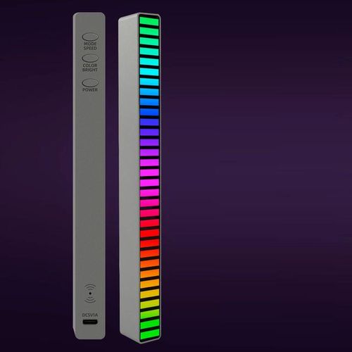 New Rgb Music Sound Control Led Level Light Bar Novelty Rhythm Lamp Pc Desk Setup Backlight Car Vehicle Atmosphere Light