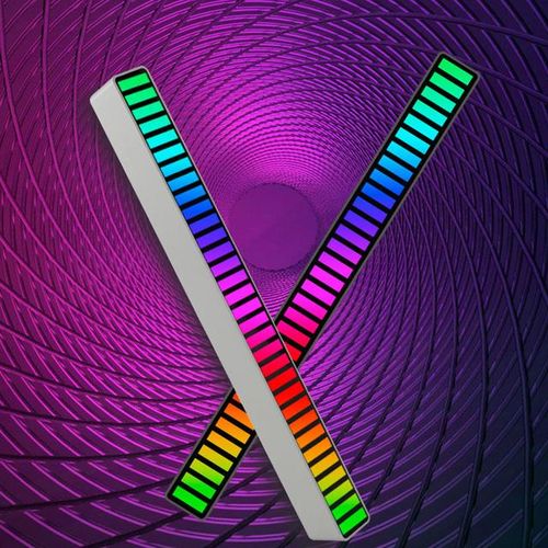 New Rgb Music Sound Control Led Level Light Bar Novelty Rhythm Lamp Pc Desk Setup Backlight Car Vehicle Atmosphere Light