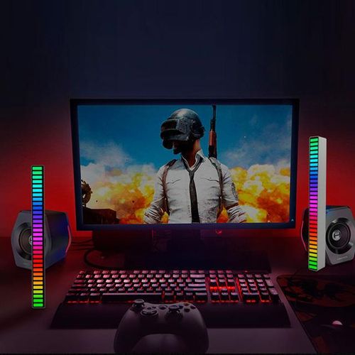 New Rgb Music Sound Control Led Level Light Bar Novelty Rhythm Lamp Pc Desk Setup Backlight Car Vehicle Atmosphere Light