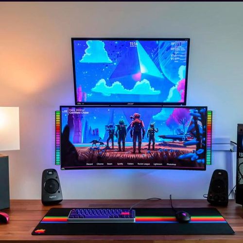 New Rgb Music Sound Control Led Level Light Bar Novelty Rhythm Lamp Pc Desk Setup Backlight Car Vehicle Atmosphere Light
