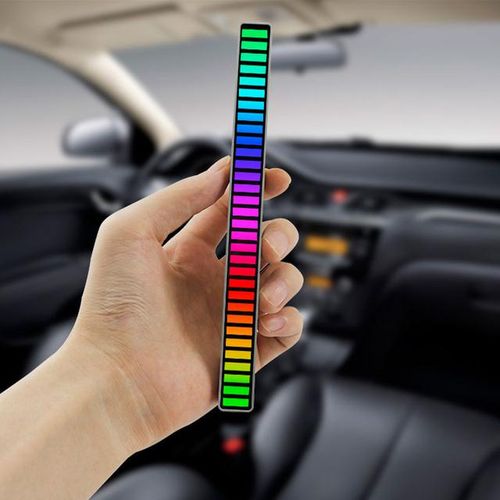 New Rgb Music Sound Control Led Level Light Bar Novelty Rhythm Lamp Pc Desk Setup Backlight Car Vehicle Atmosphere Light