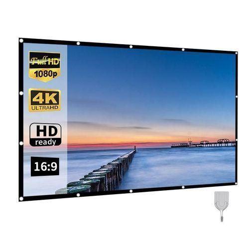 Portable Projector Screen for Home Theater Outdoor HD White Foldable AntiCrease 120Inch
