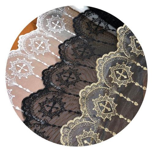 5yard Cross Lace Fabric Table Runner Skirt Easter Day Christian Catholicism Water Soluble Mesh Lolita Jewelry Party