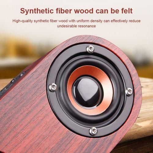Q8 Wooden Double Horns Bluetooth Speaker Q8Red Wood Texture