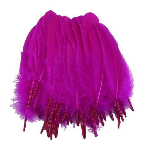 50 Piece Natural Goose Feathers Decor 12-20cm DIY Rose Red