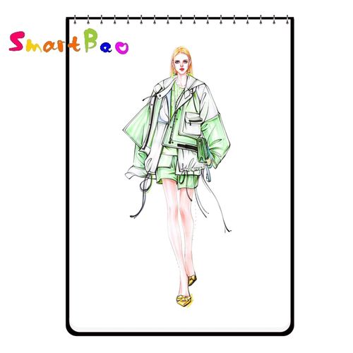 A4 Fashion Women Sketch Book Marker Clothing