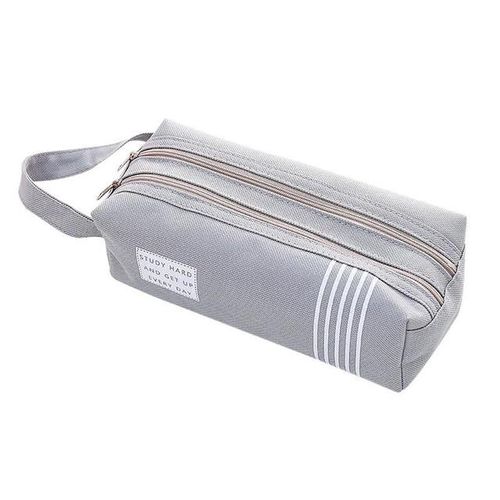 Large Capacity Double Zipper Pencil Case With Handle Cheap School Supplies Box Stationery Storage Organizer Aesthetic Pen Bag