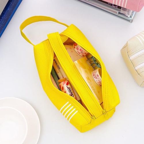 Large Capacity Double Zipper Pencil Case With Handle Cheap School Supplies Box Stationery Storage Organizer Aesthetic Pen Bag