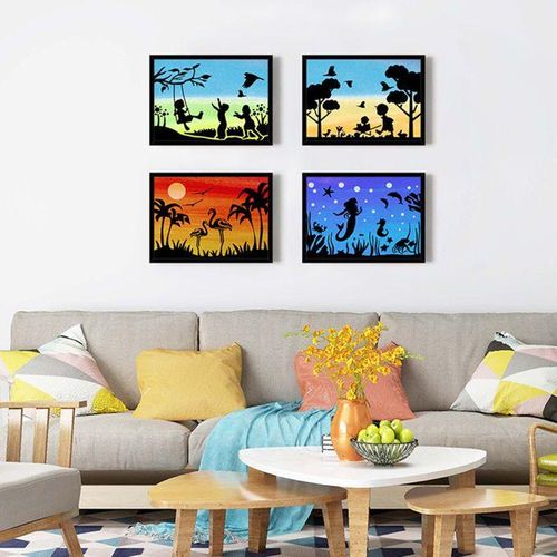 Multi-functional A4 Drawing Stencils Lanscape Mountain River