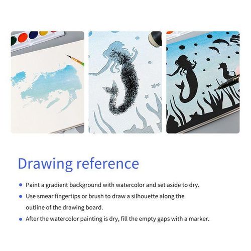 Multi-functional A4 Drawing Stencils Lanscape Mountain River