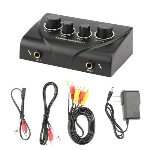 Professional Karaoke Sound Mixer Audio System Mini Digital Sound Machine Echo Mixer Device New,Black NO5238