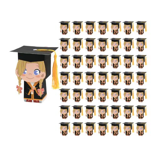 50x Graduation Hat Gift Boxes Doctoral Cap Shaped Girls
